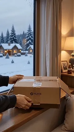 Animated view of the festive suction cup window light