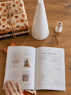 Assembling layered fabric tree quilt kit animation loop