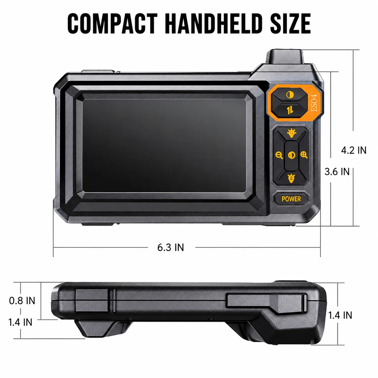 Handheld inspection camera dimensions in inches