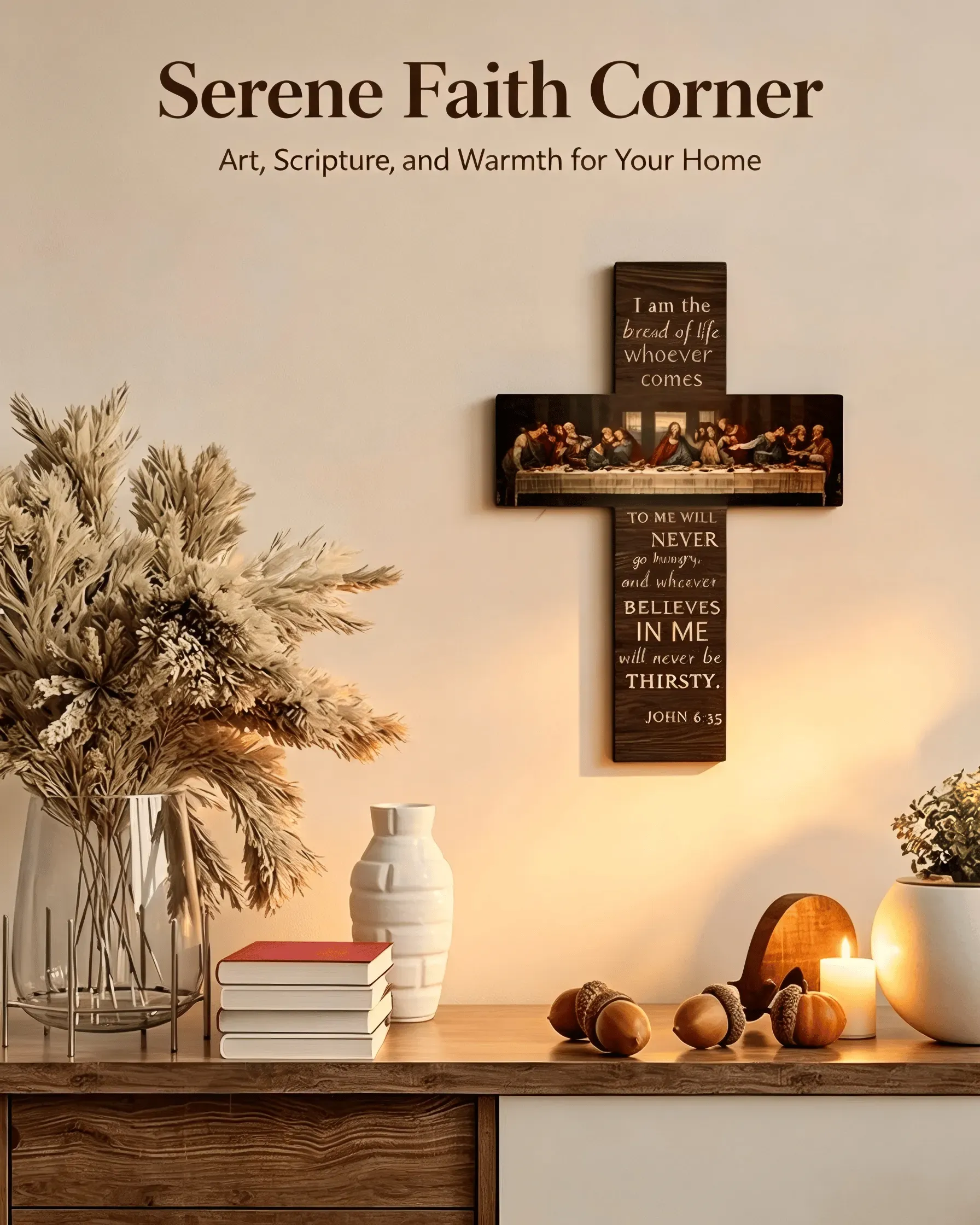 The Last Supper wooden cross product view