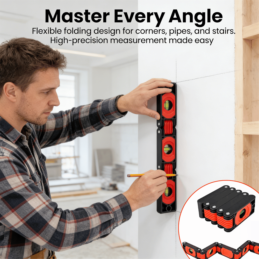 🔧 Folding Level – Multi-Angle Magnetic Level Ruler