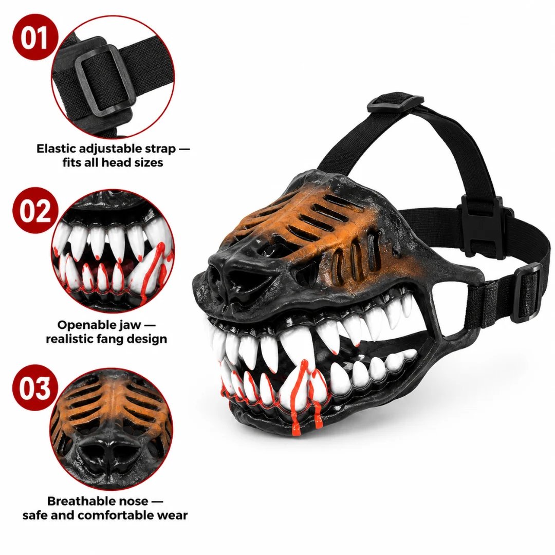 Dual nostril openings design for dog panting and smooth breathing