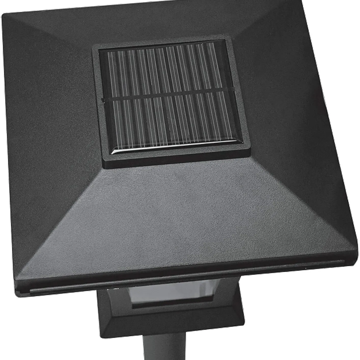 Close view of the solar panel on top of the lantern
