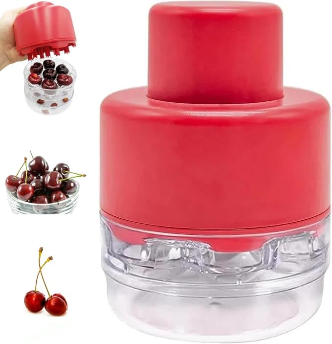 Professional cherry pitter tool on a clean countertop