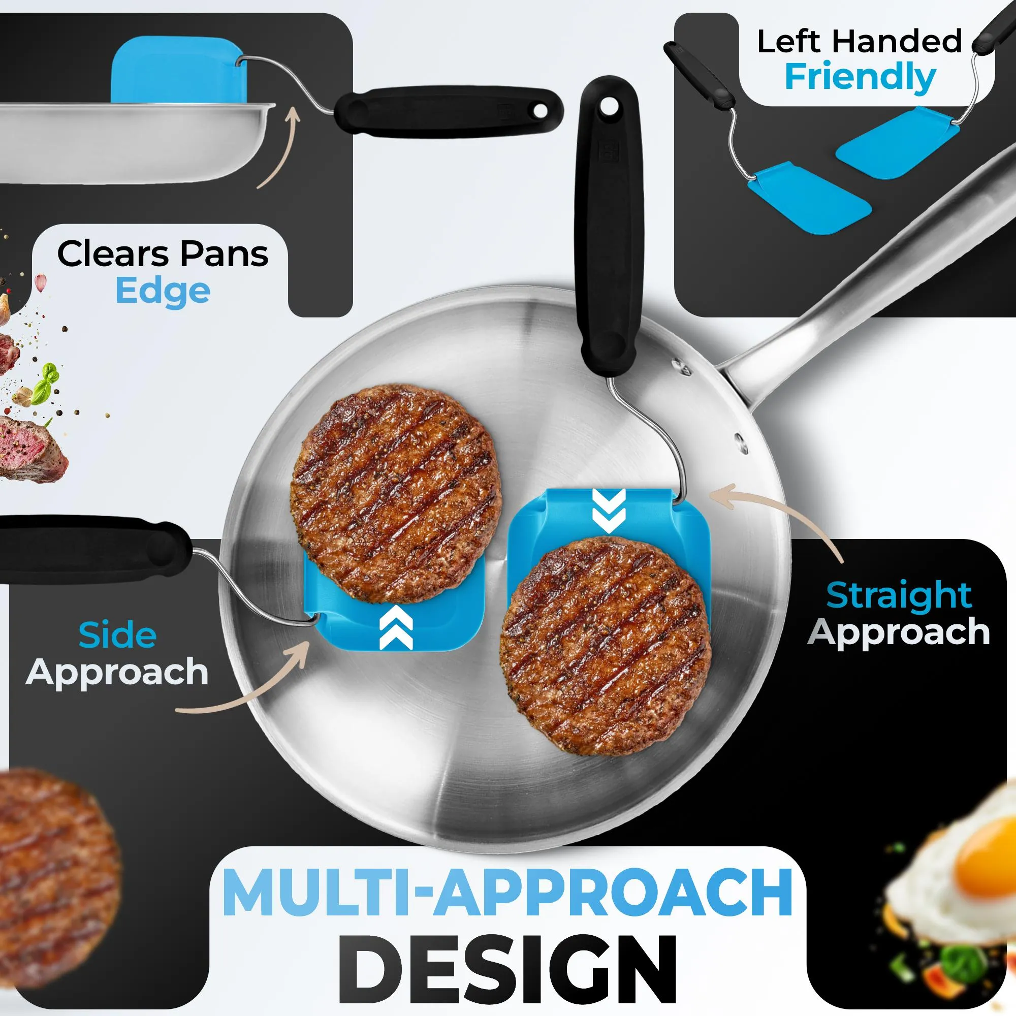 Offset handle spatula clearance design