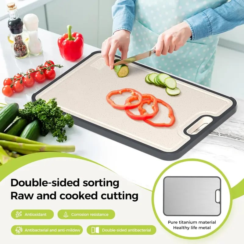 ⏰Christmas Limited-Time Offer🎄Titanium Cutting 2-in-1 Boards for Kitchen