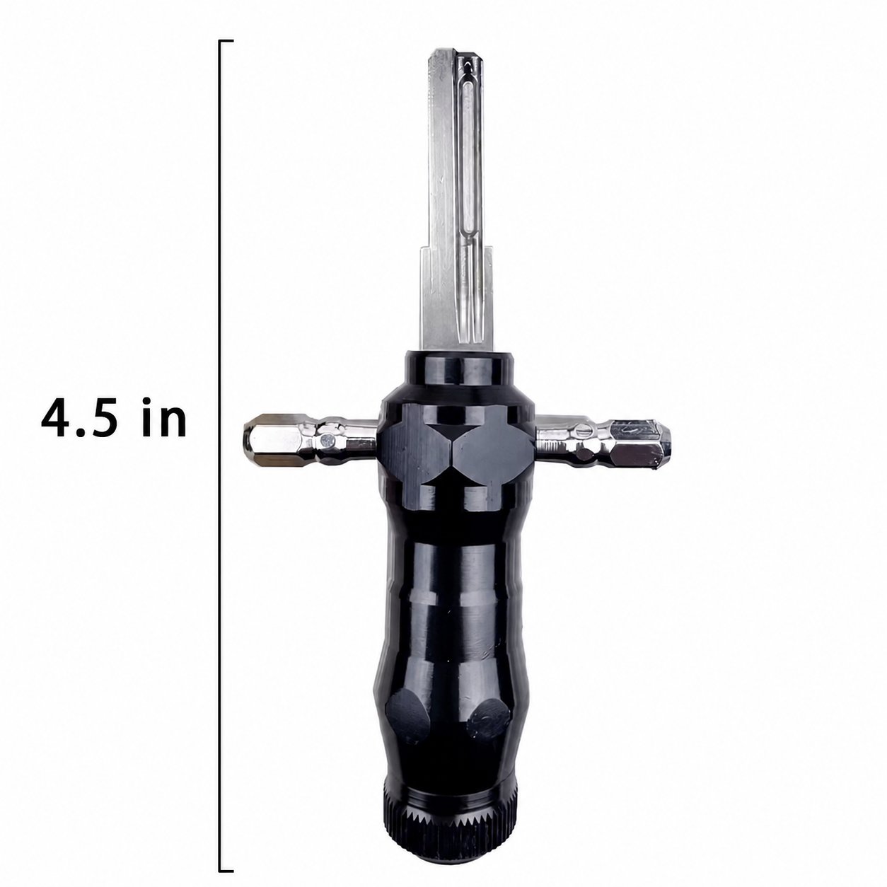 Product size visual showing an approximate 4.5 inch overall length