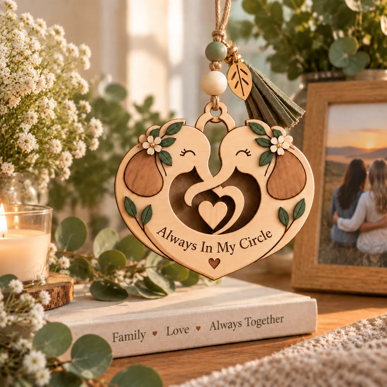 Meaningful Sisterhood Elephant Ornament