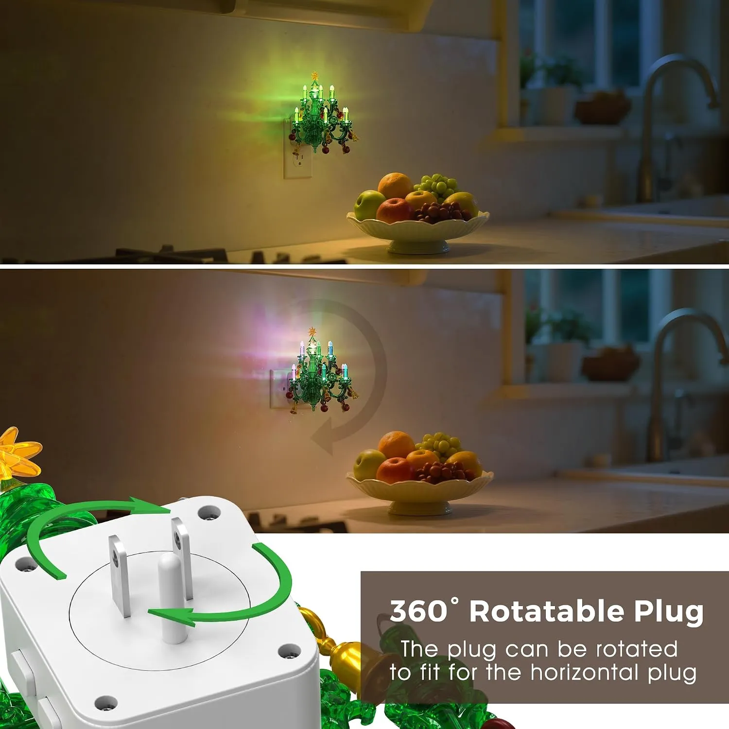 Rotating plug and colorful glow modes