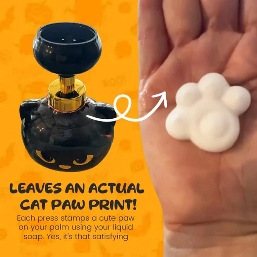 Paw-shaped foam produced by the dispenser