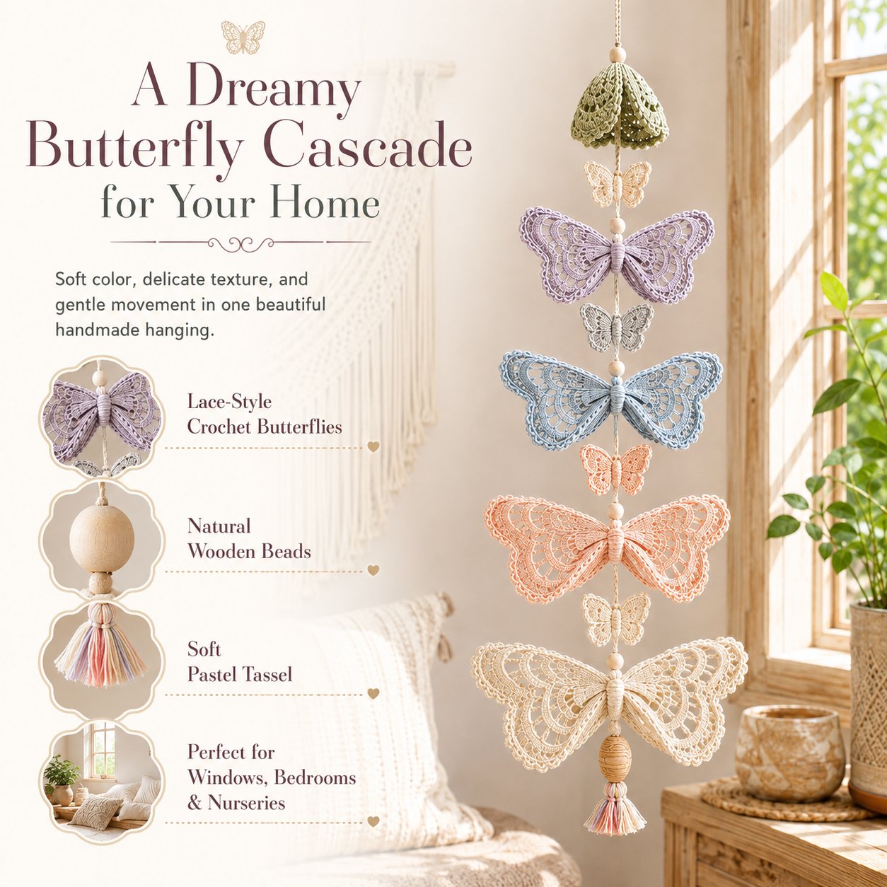 Butterfly cascade symbolizing hope transformation and new beginnings