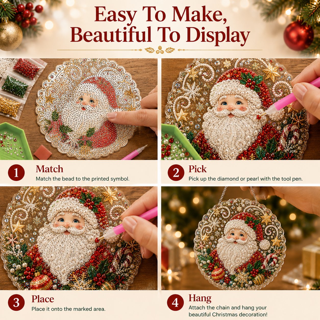 Relaxing family craft session with diamond art kit