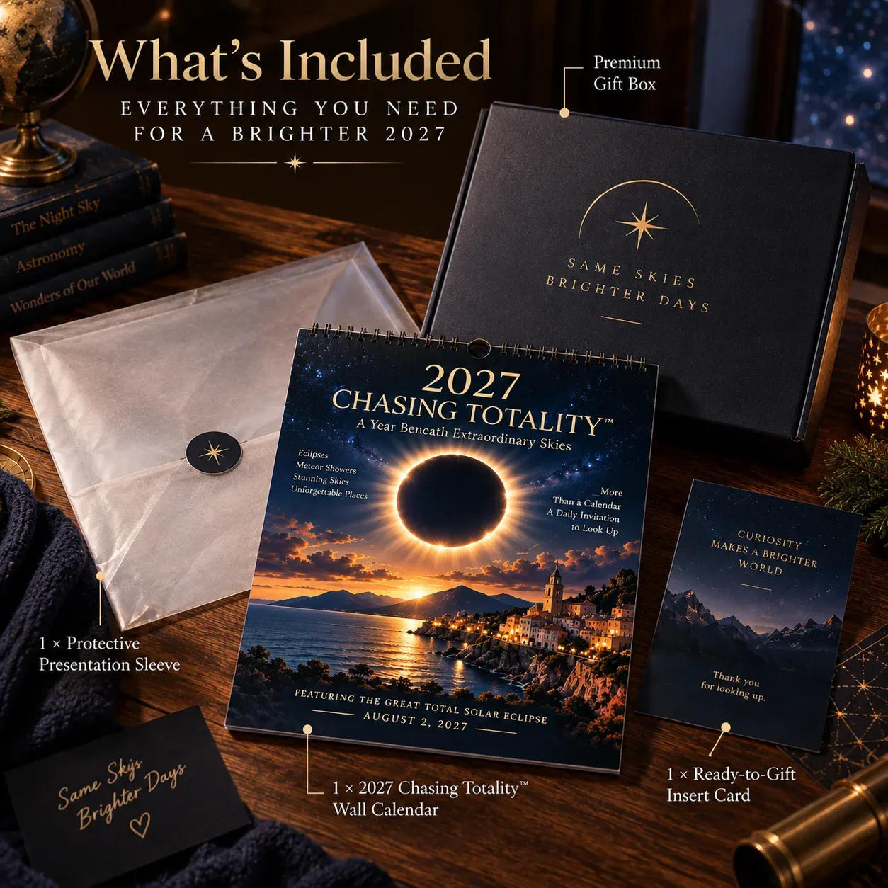 Chasing Totality calendar lifestyle display