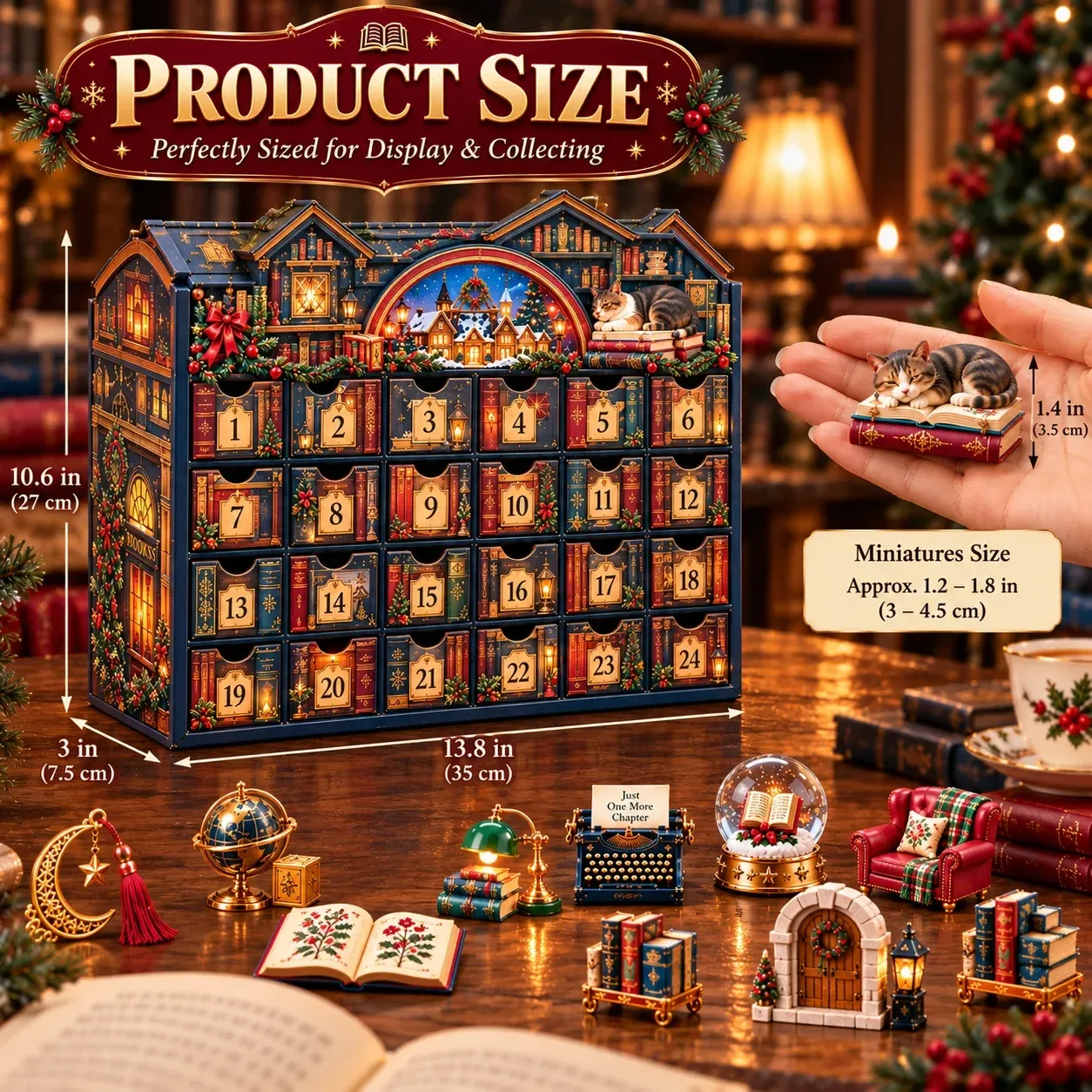 Bookish advent calendar size