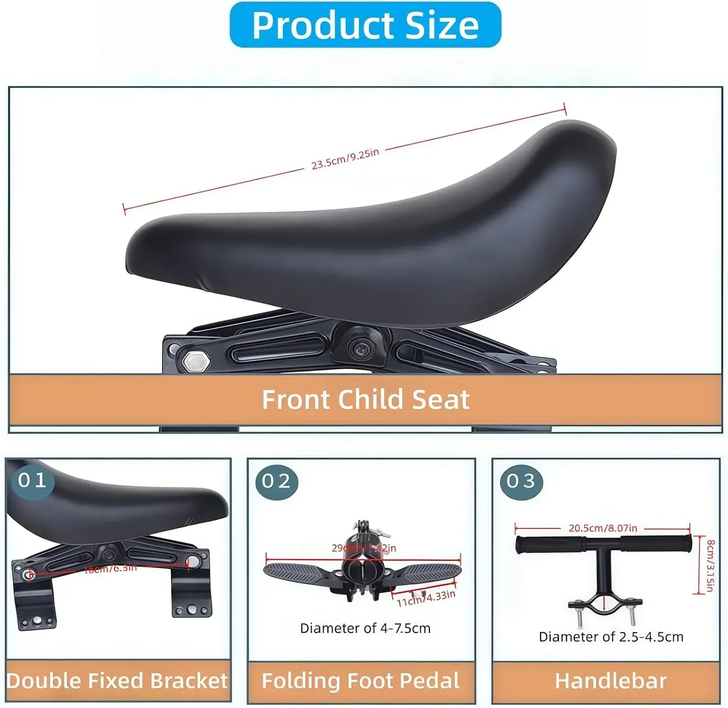 child bike seat set for compatible bicycles