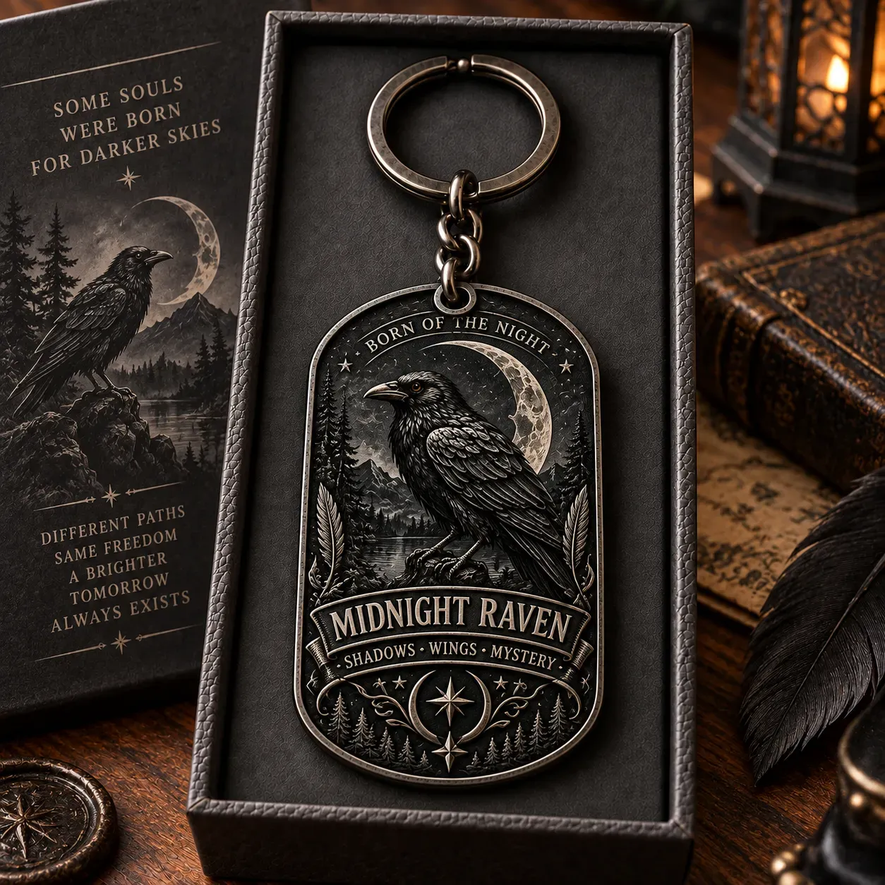 Midnight Raven keychain gift
