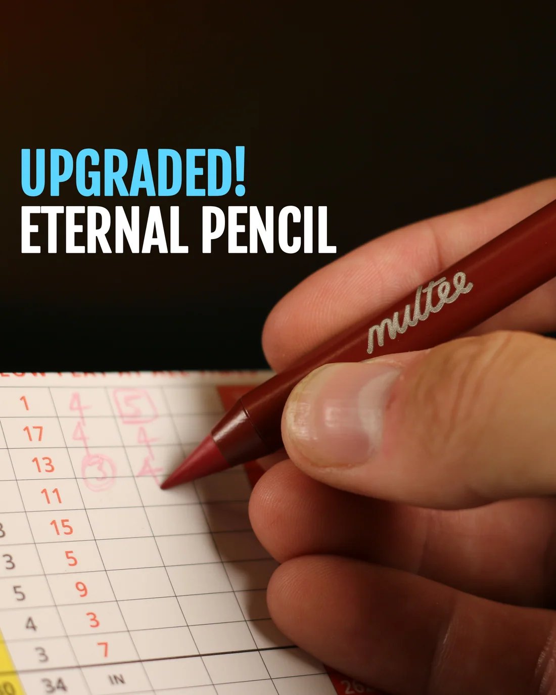 Long-lasting integrated golf scorecard writing tip
