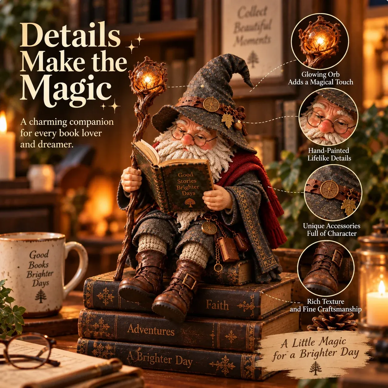 Close-up product image highlighting the orb, face, accessories, and clothing textures