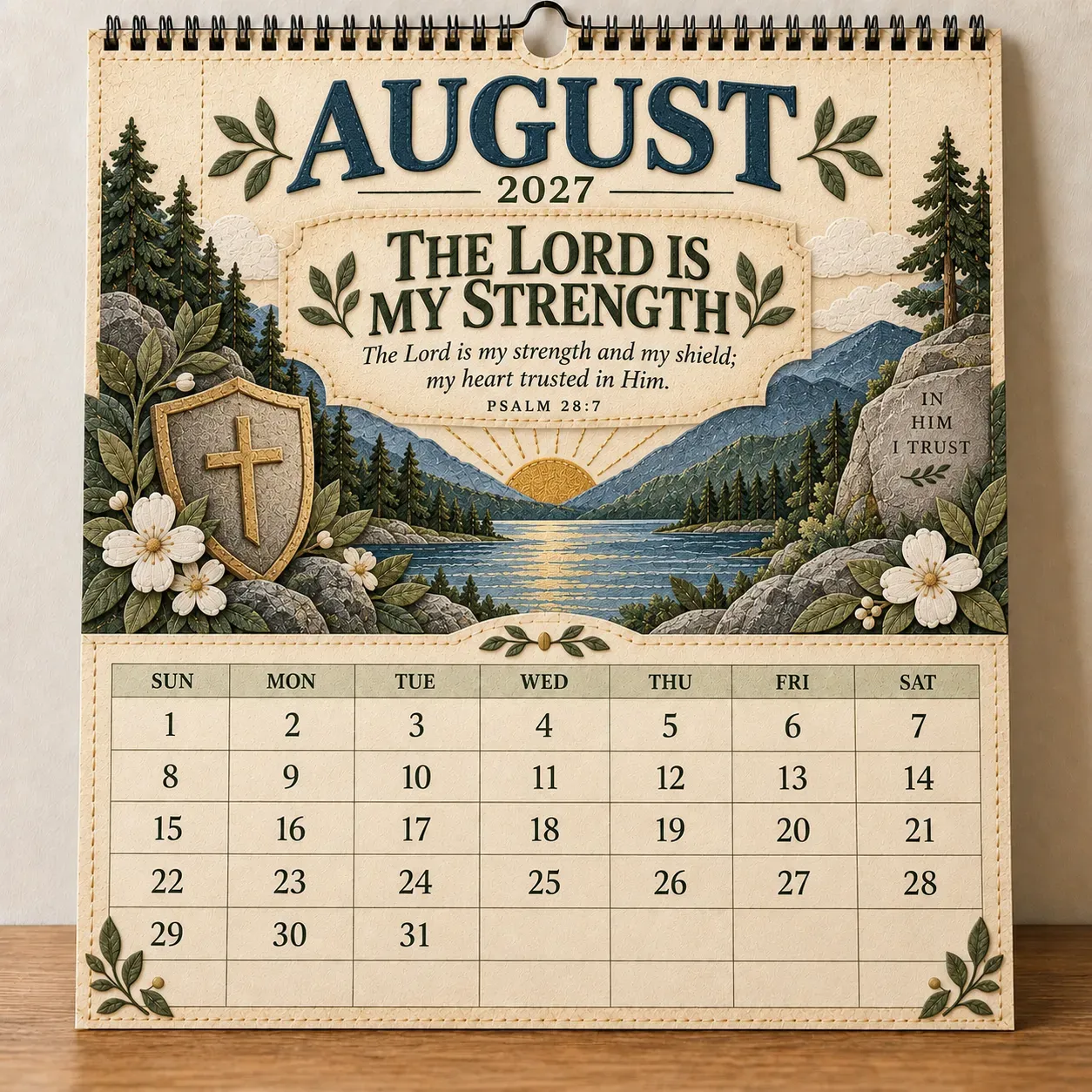 August 2027 The Lord Is My Strength Psalm 28:7