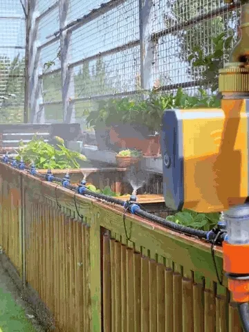 Remote irrigation controller operating a garden watering line