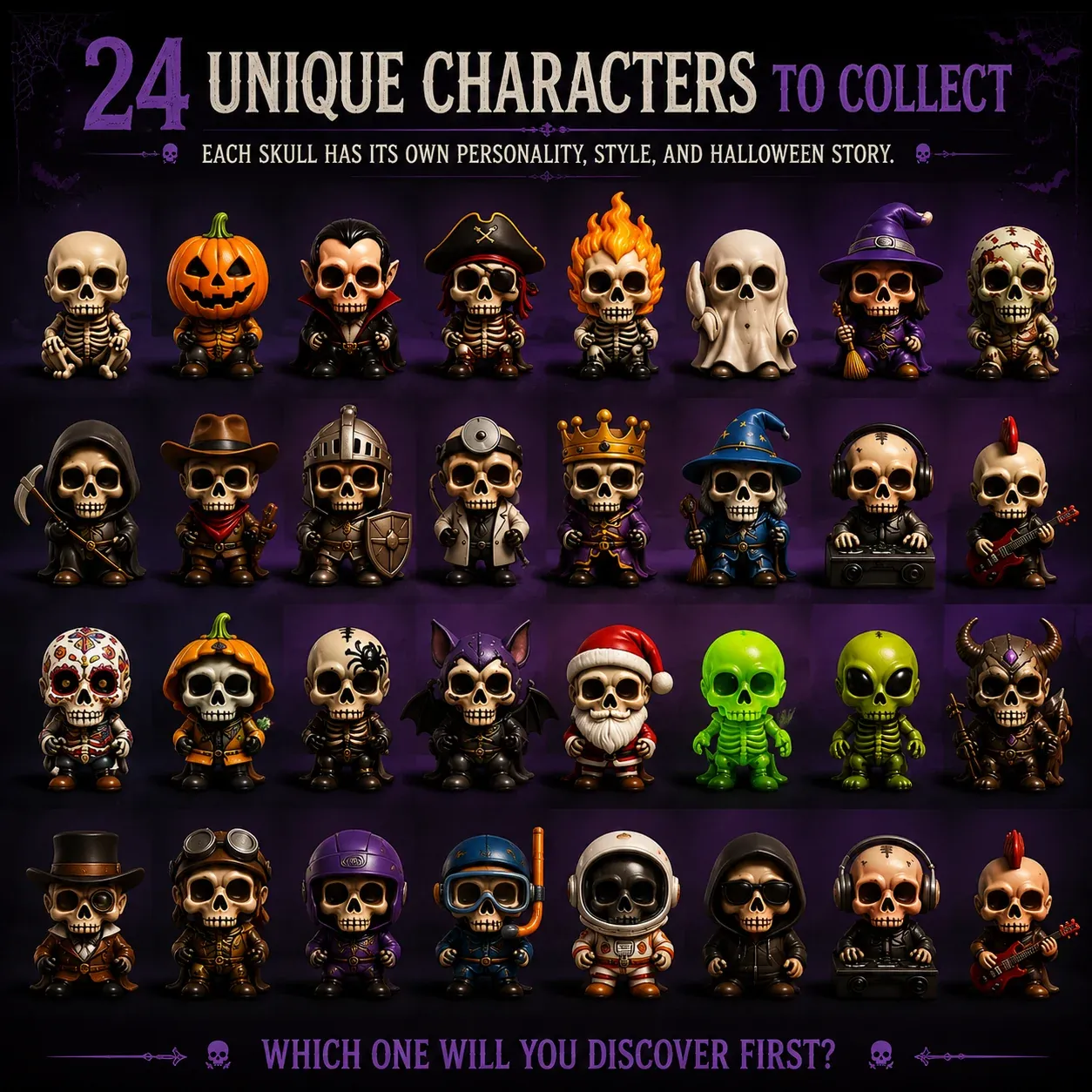 Skull Advent Calendar Halloween characters