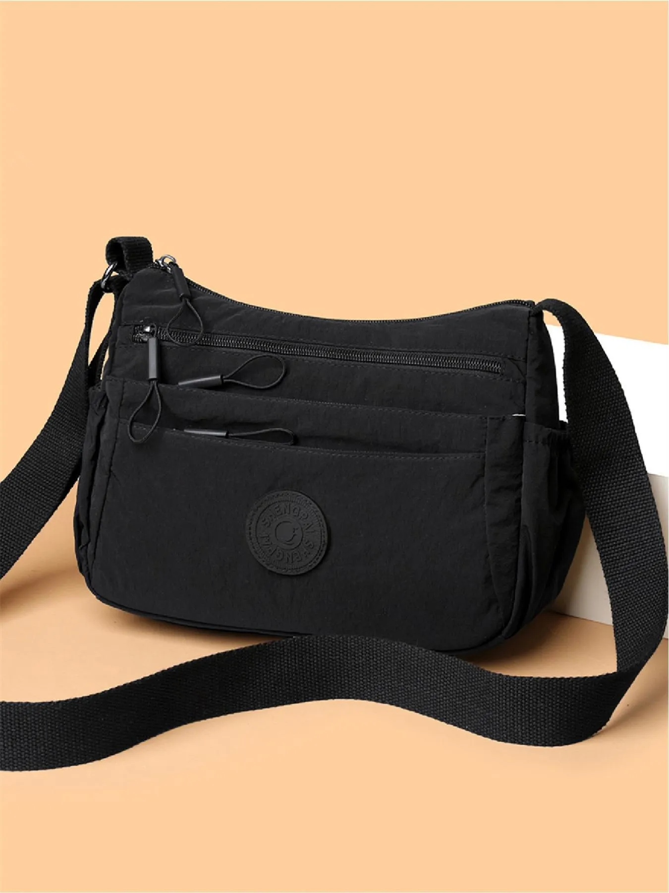 Women's Solid Color Fashionable Multi-pocket Zipper Crossbody Bag for Daily Use, Casual Trendy Versatile High-quality Daily Commuting Bag, Crossbody Purse