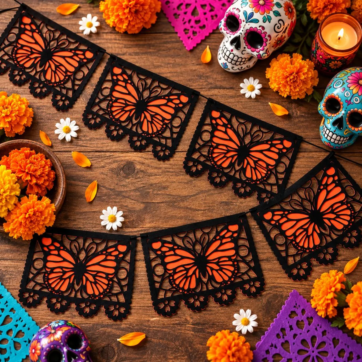 Individual butterfly panels and cutout detailing