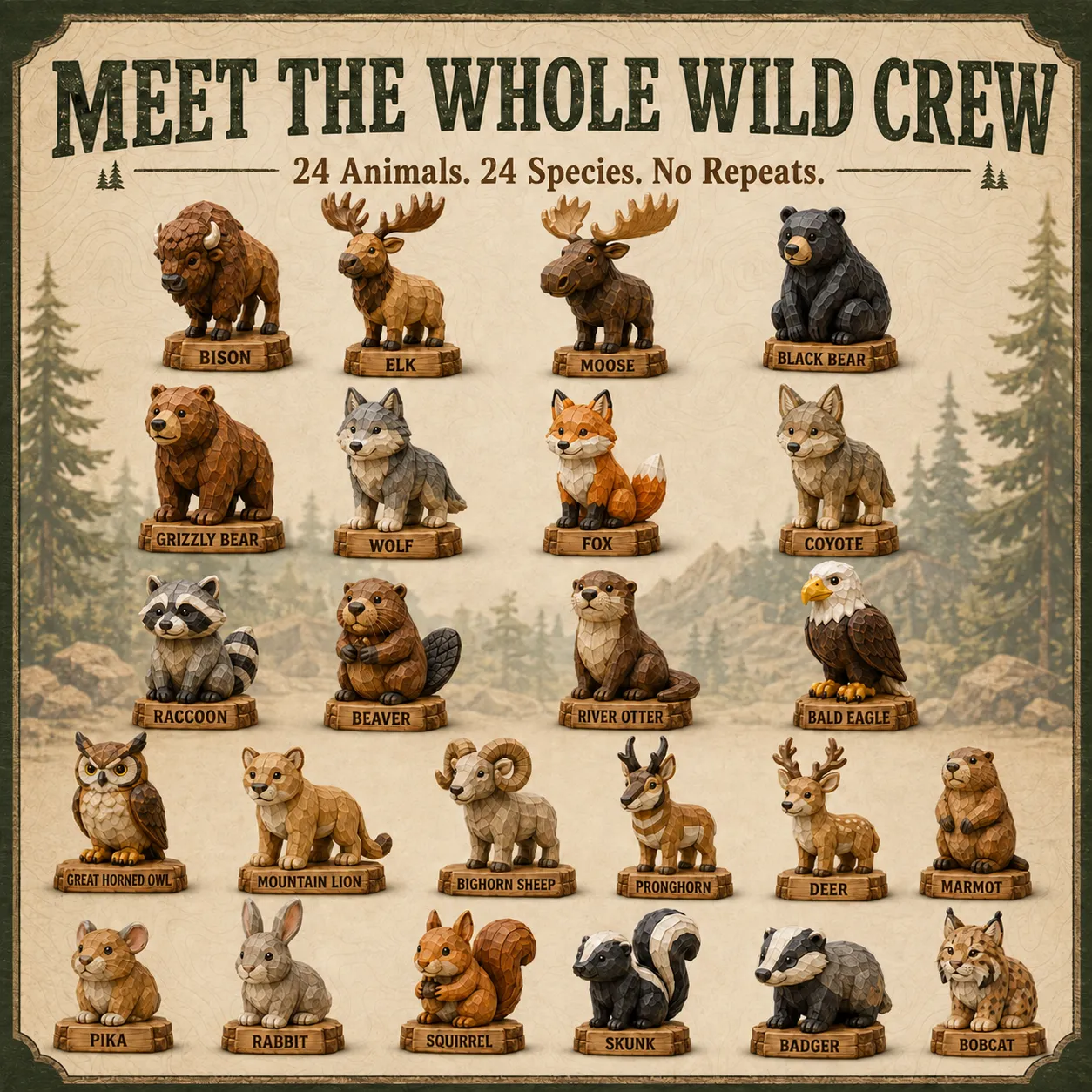 National Park Wildlife animals from the collection