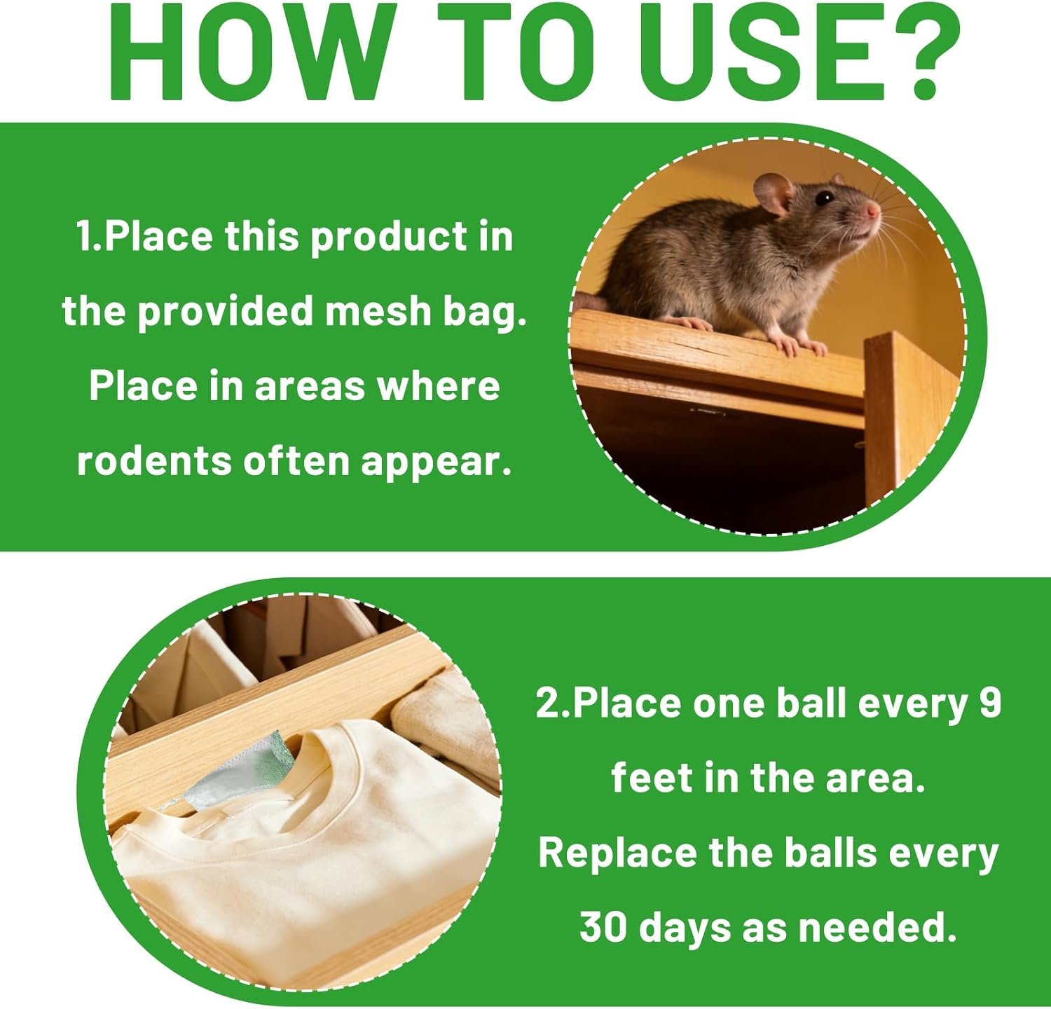 How to place the repellent balls into mesh pouches