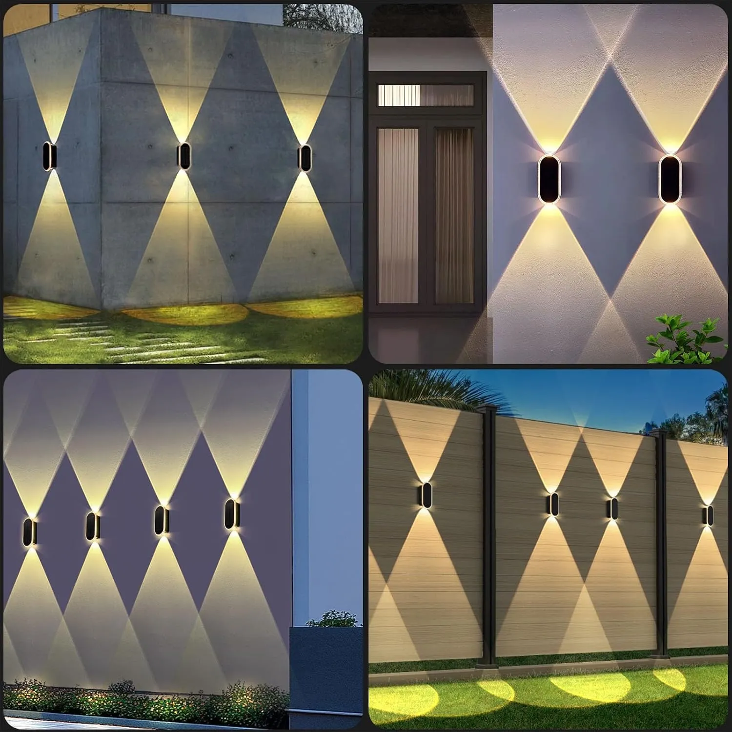Solar wall lights used on fences and exterior walls