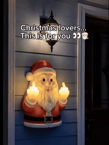 Middle Finger Santa night light visual demonstration