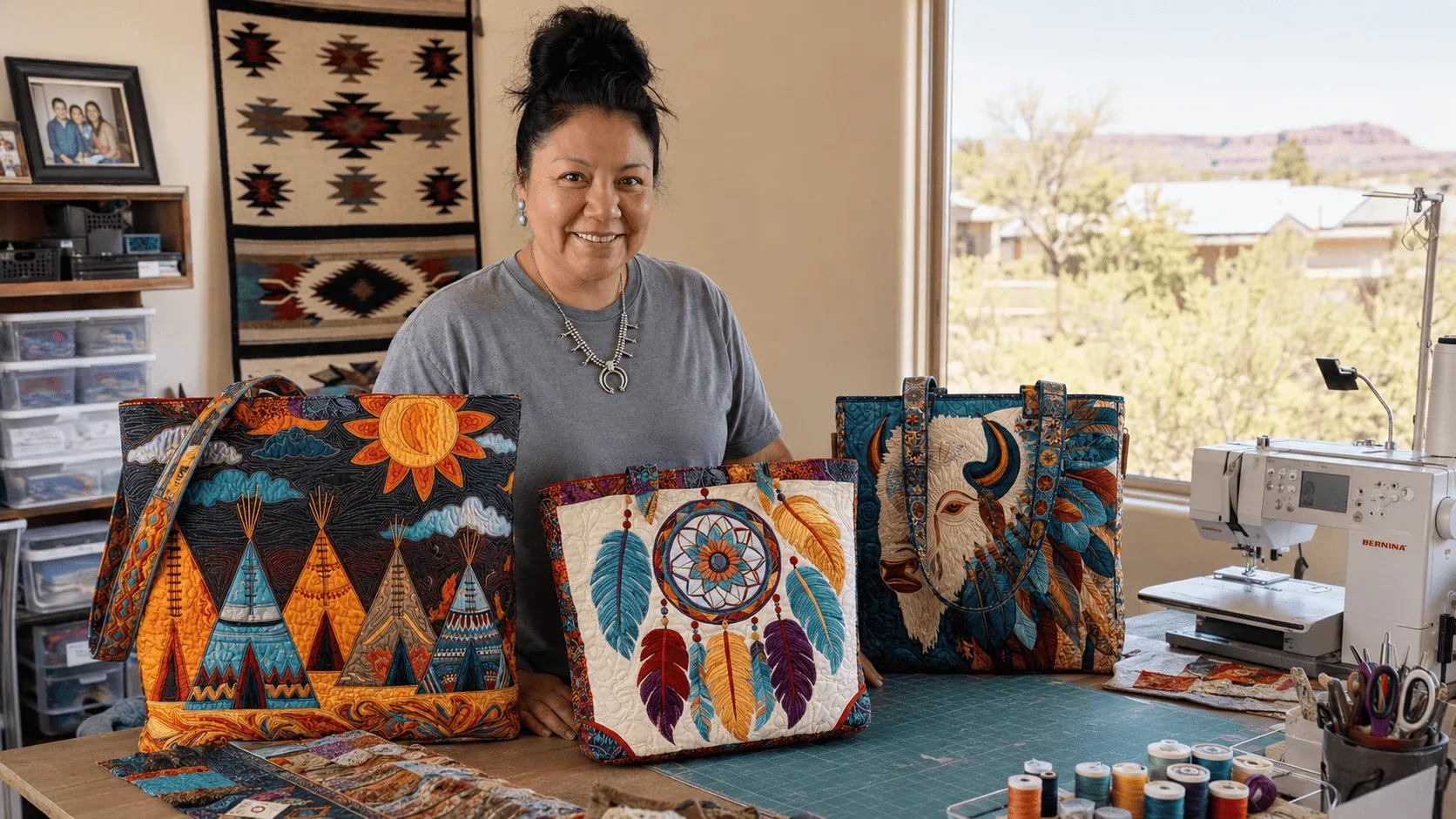 Maker behind the quilted bag