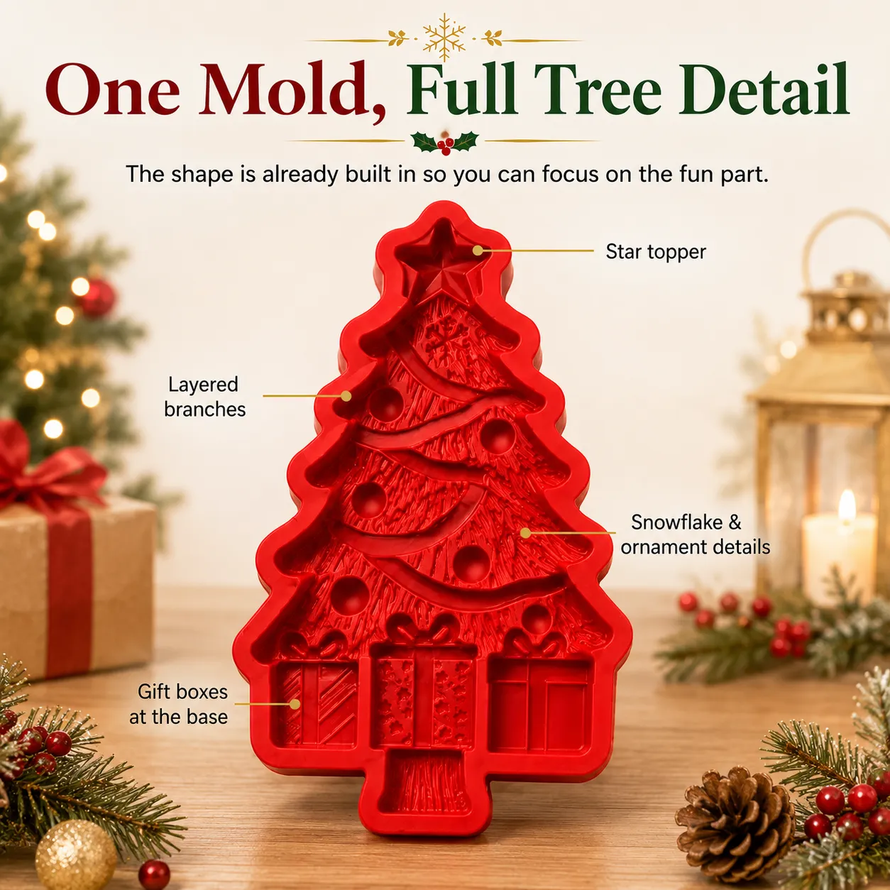 Detailed Christmas tree casting mold design