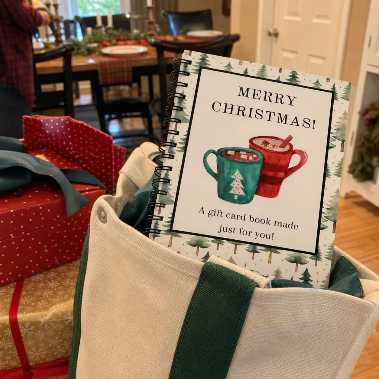 Gift card book ready for a family gathering