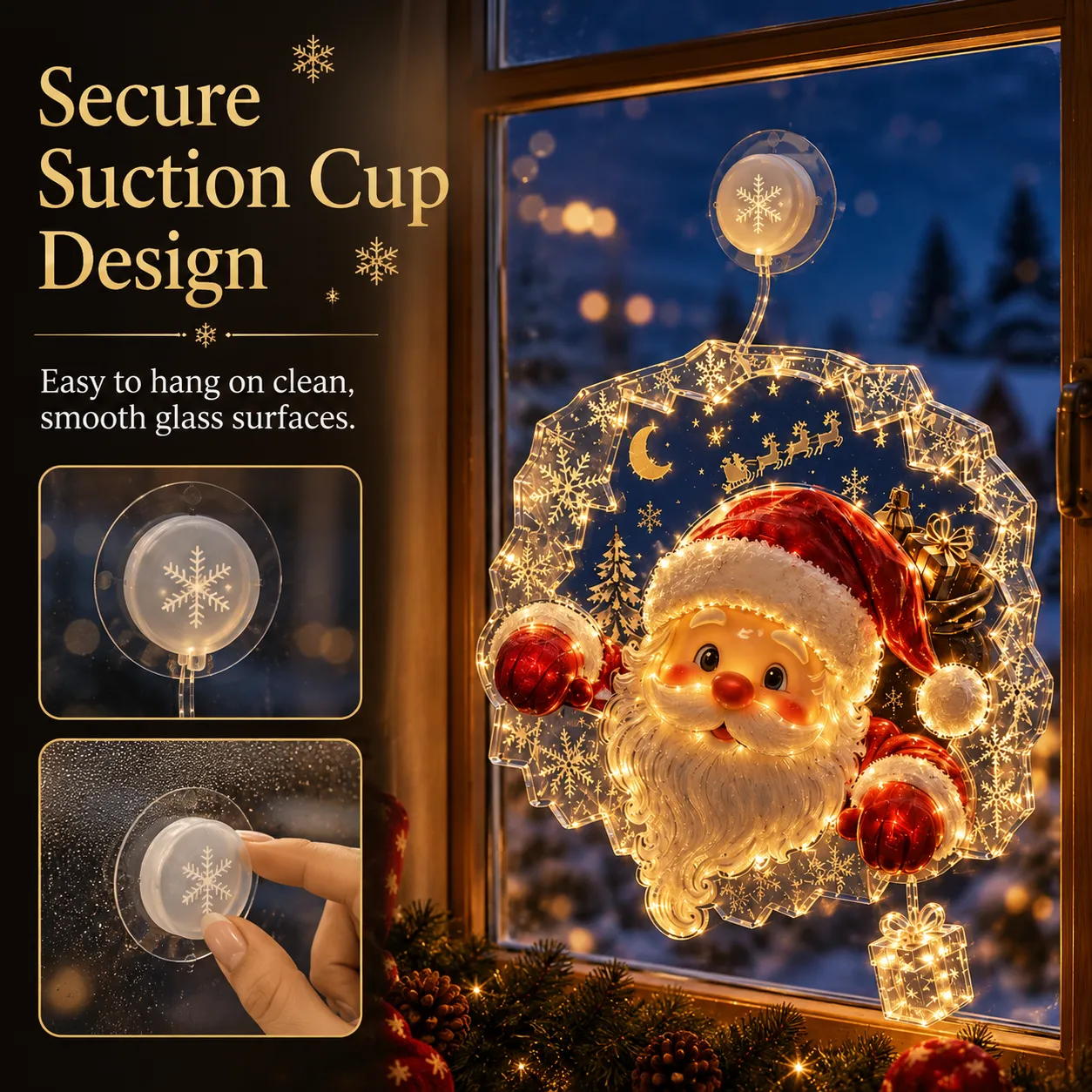 Close-up of the secure suction cup attachment