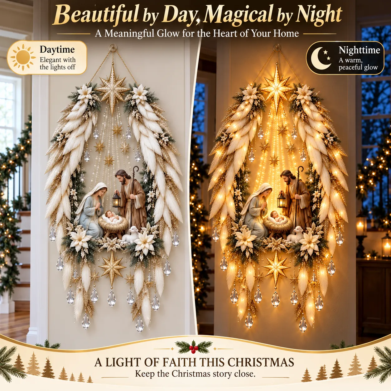 Additional product view of A Light of Faith Nativity wall decor
