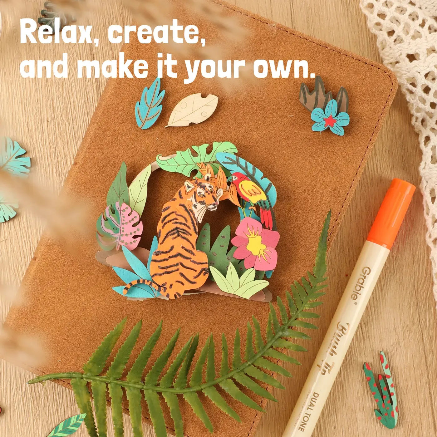 Finished cat and jungle wooden displays