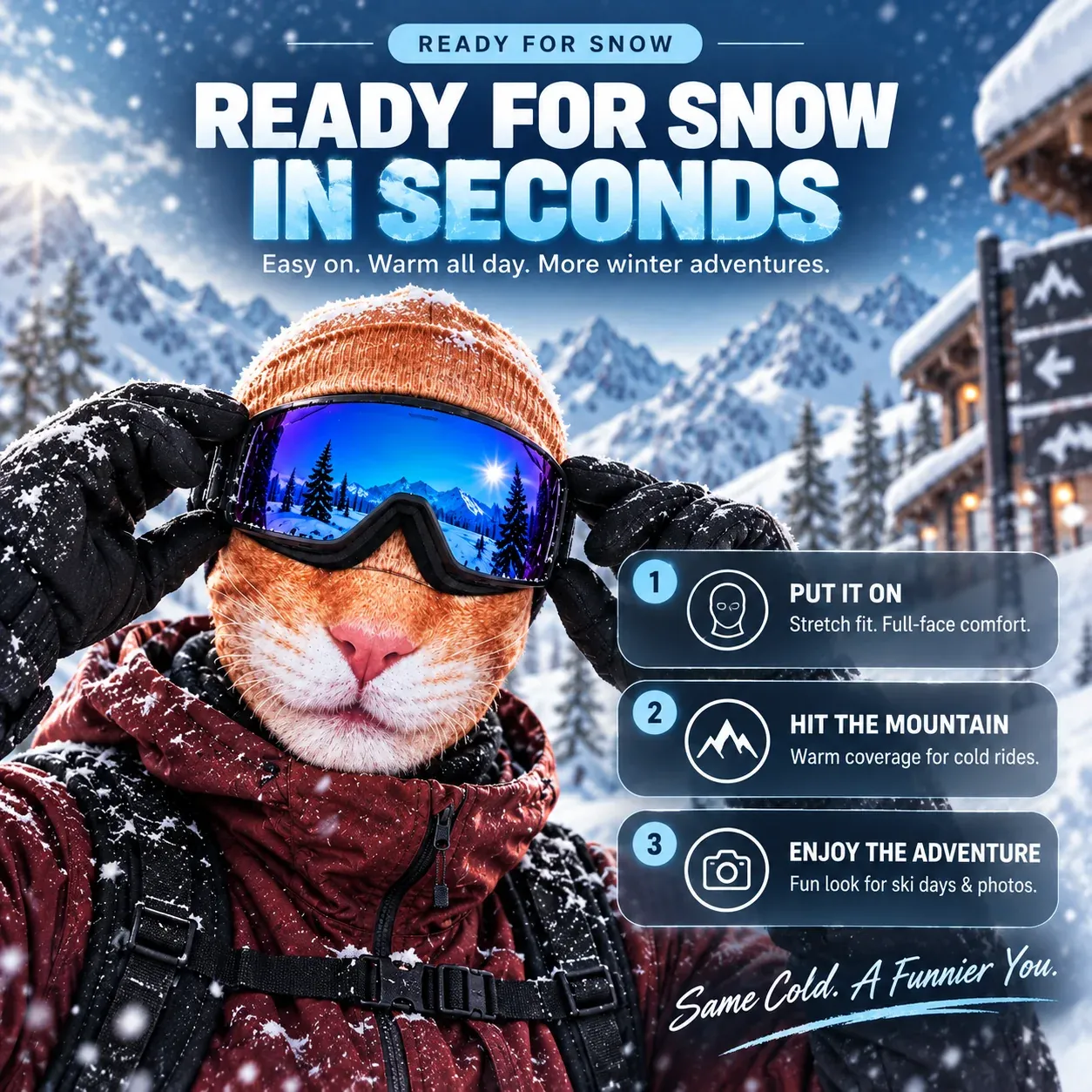 Animal ski mask full face winter coverage