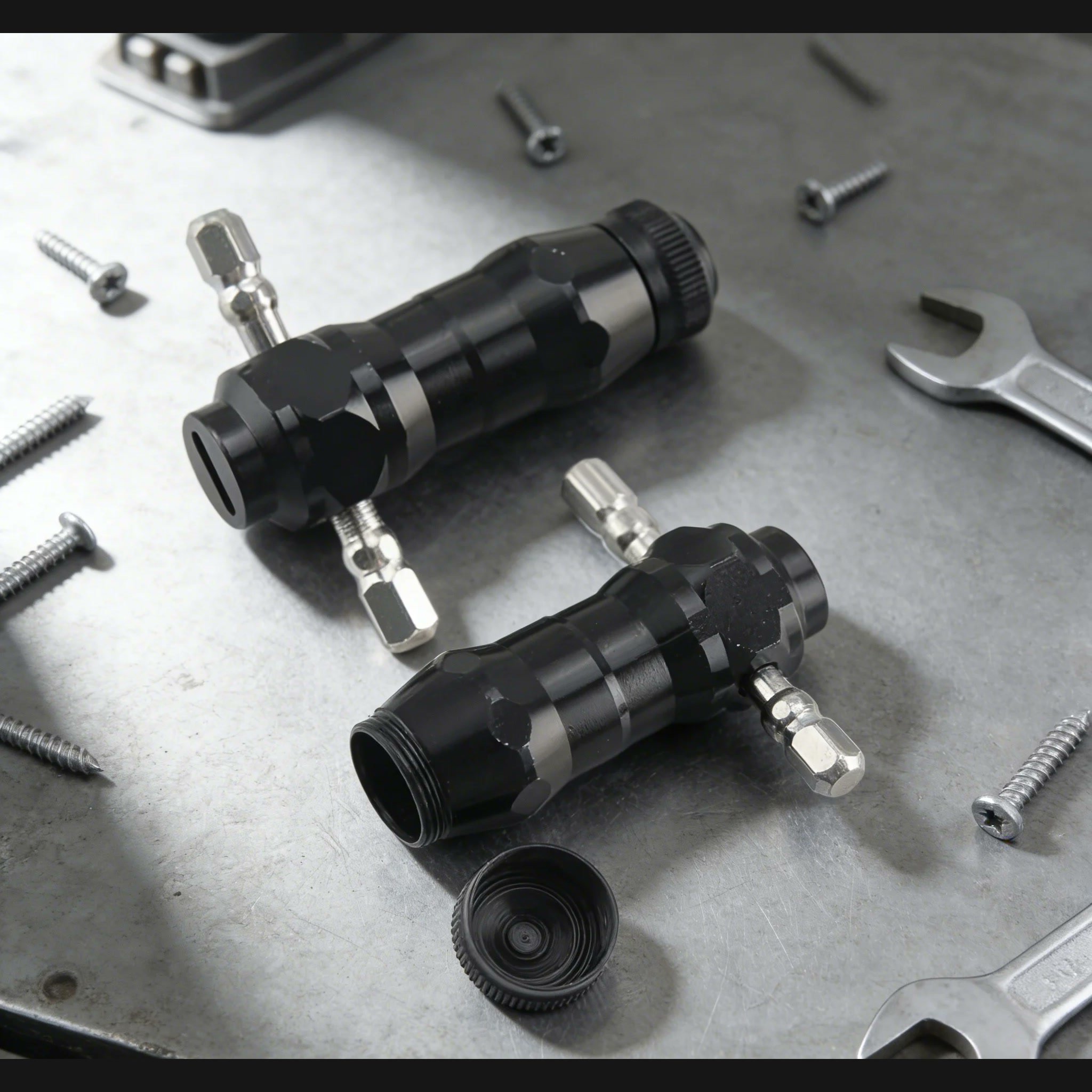 Close product view showing the black grip and interchangeable precision blade profiles