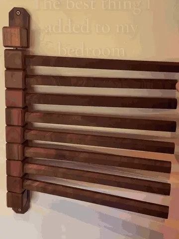 Swivel wood trouser rack in everyday use