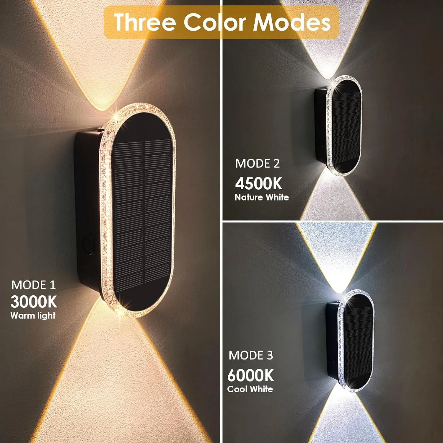 Three selectable light color modes