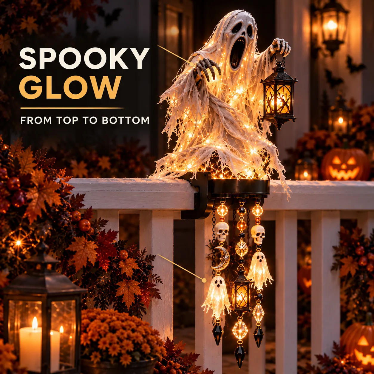 Spooky Glow Cascade Railing Light