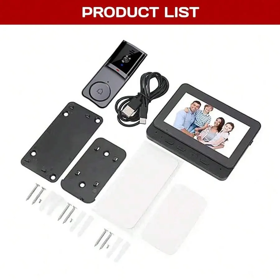 M16S set with doorbell camera, indoor monitor, cable and mounting hardware