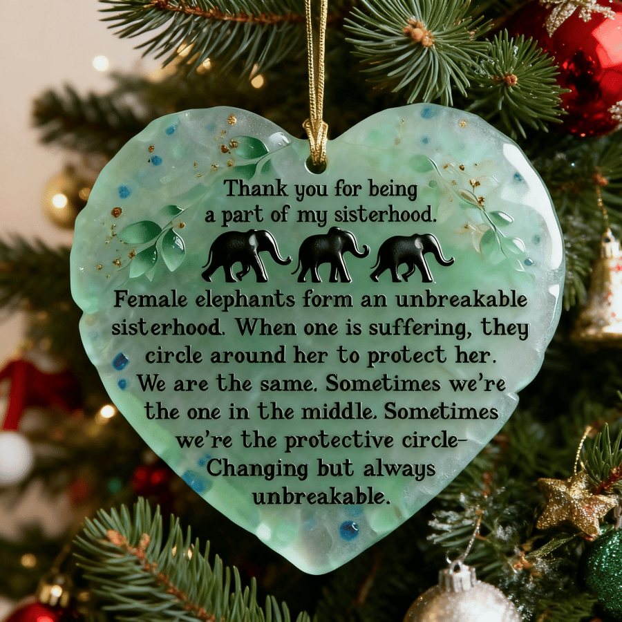 🐘💝Heartfelt Elephant Sisterhood Keepsake - Ceramic Heart Ornament