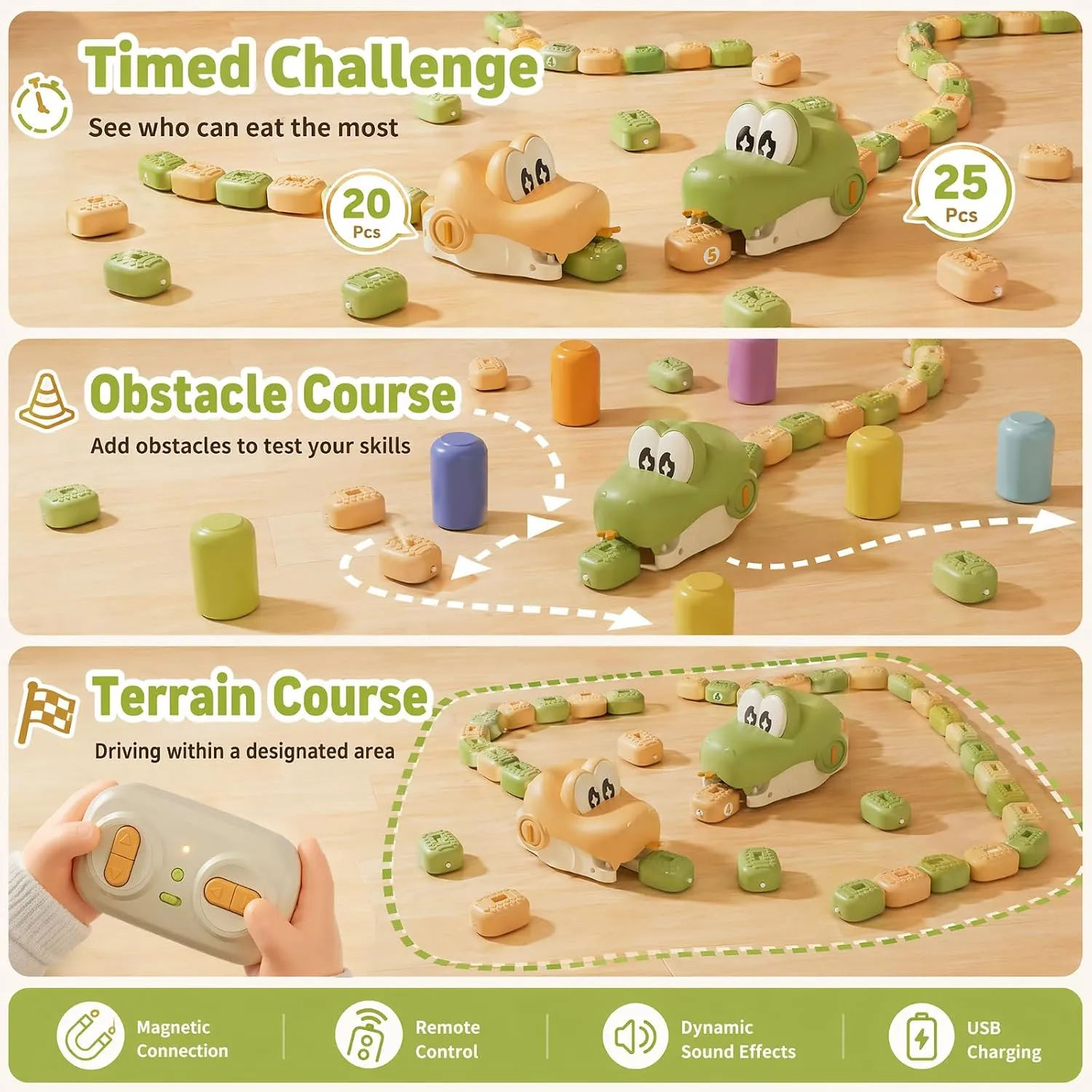 Timed challenge, obstacle course, and terrain course game ideas