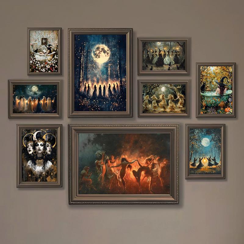 🔥Last Day 50% OFF - Witches Halloween Wall Art DarkGothic Decor for Home Library🔮
