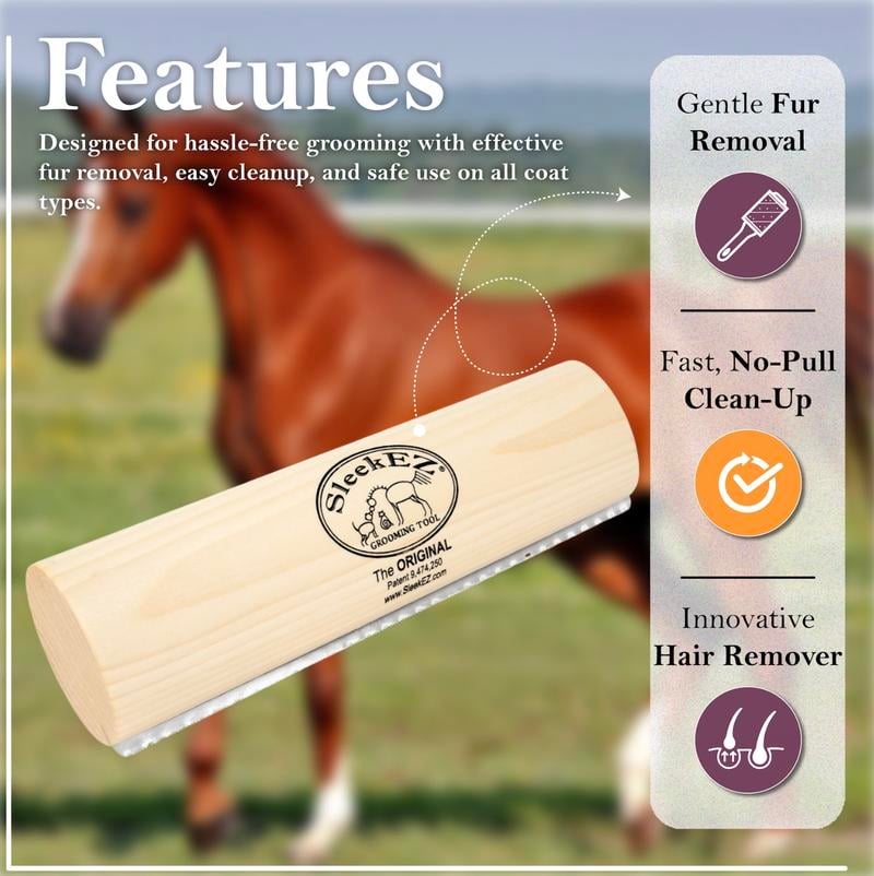 Product Introduction of SleekEZ Horse Brush for Shedding & Grooming, Deshedding Tool for Short & Long Haired Horses 3