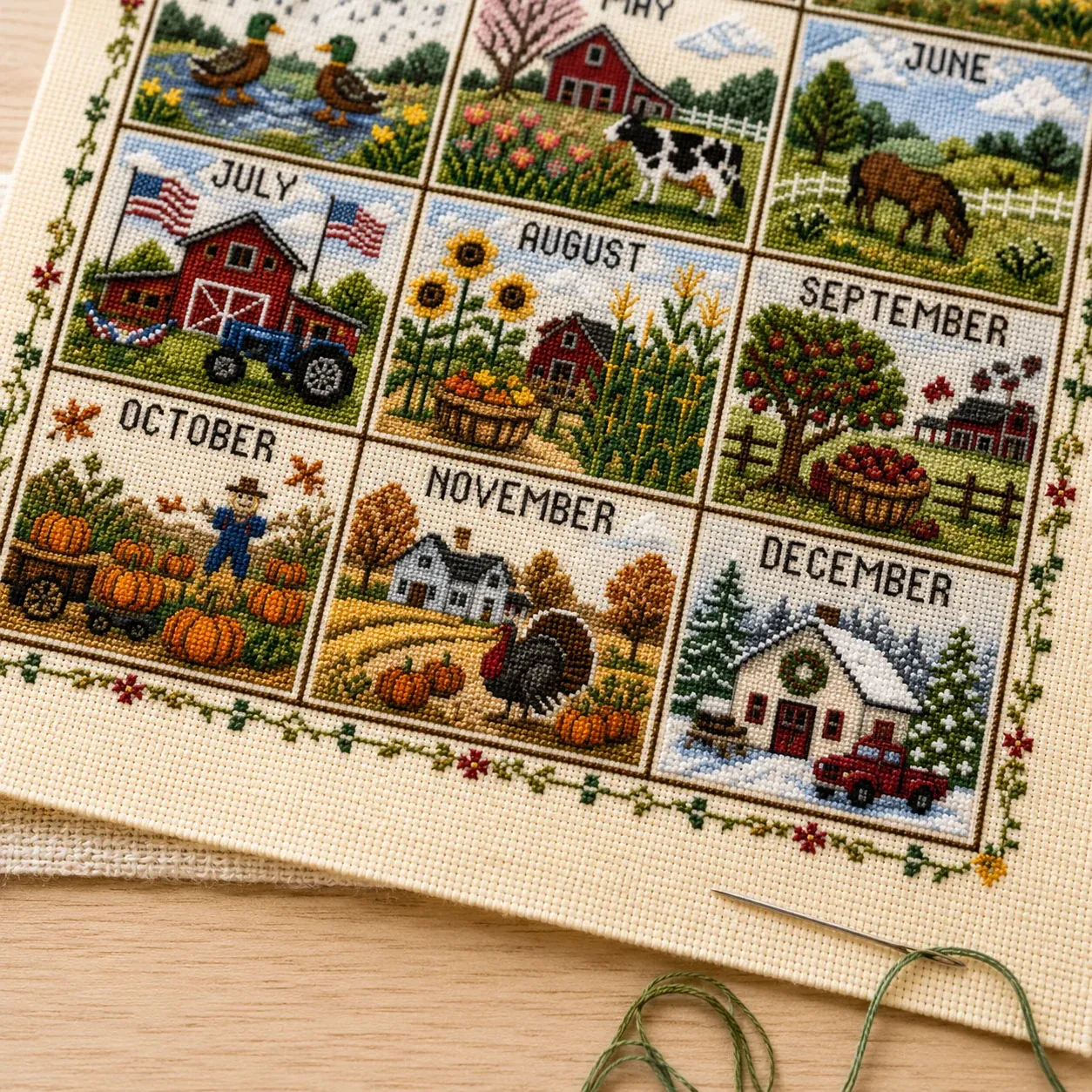 seasonal cross stitch craft project