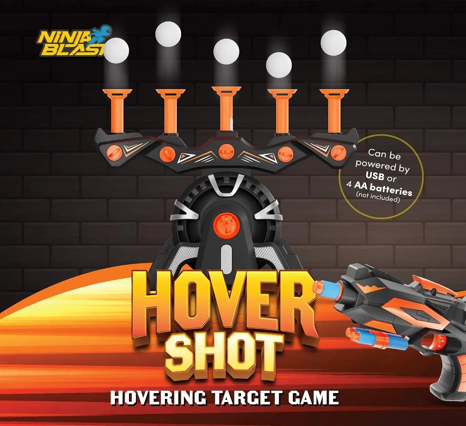 Hover Shot target game with five floating targets
