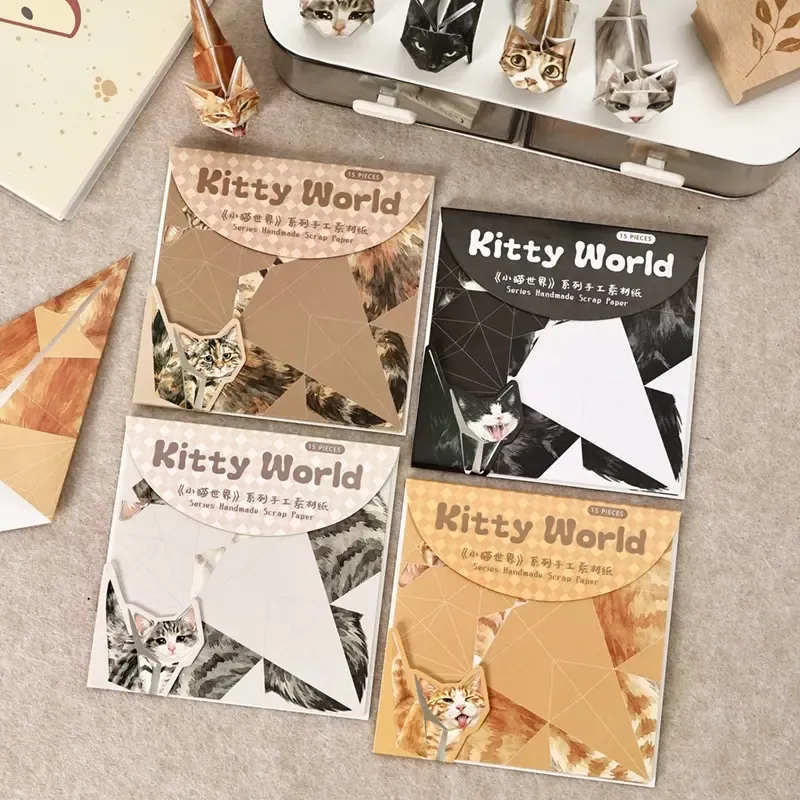 Kitty World origami cat collection display